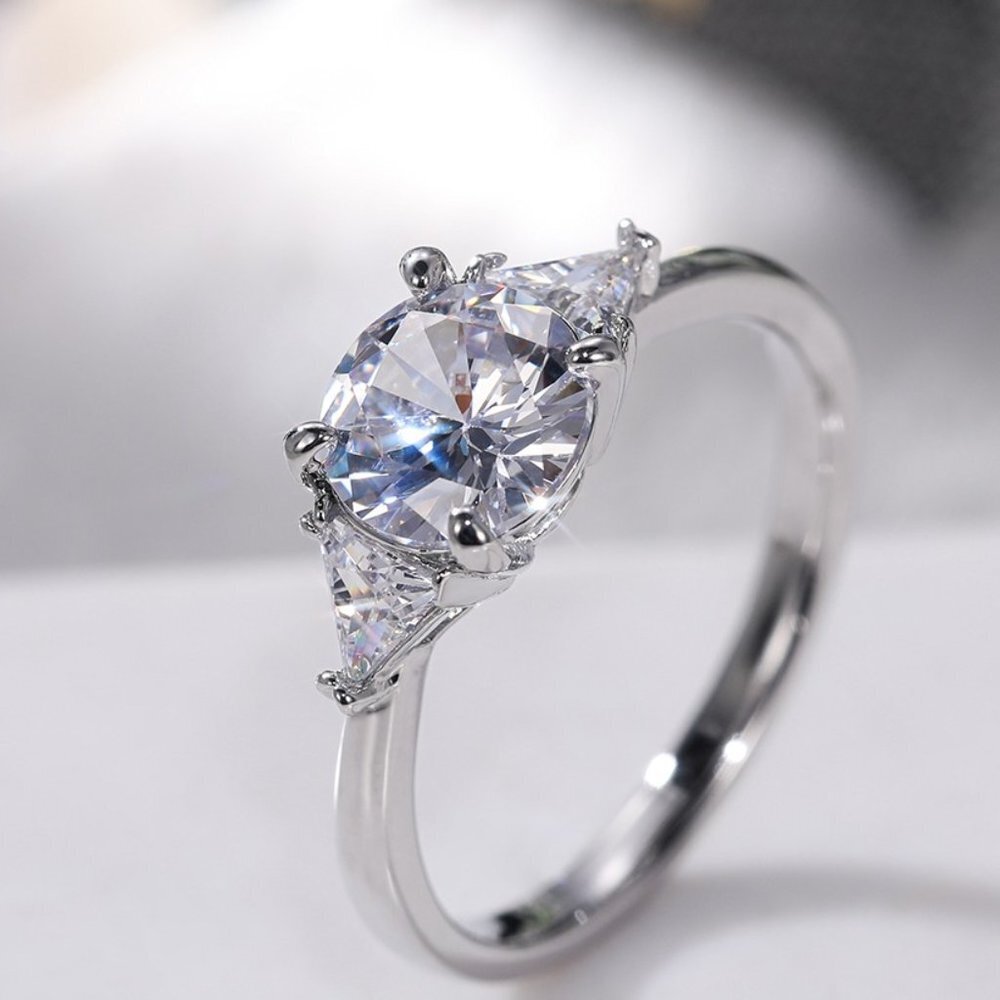 😍OVAL CUT SILVER SOLITAIRE PROMISE WEDDING ENGAGEMENT RINGS, K762